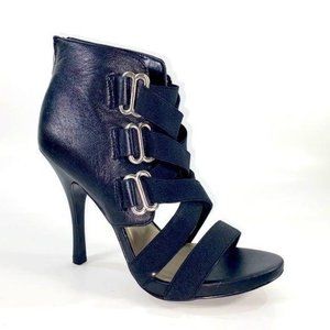 Via Neroli Black Caged Stiletto Sandals Alicia 7.5